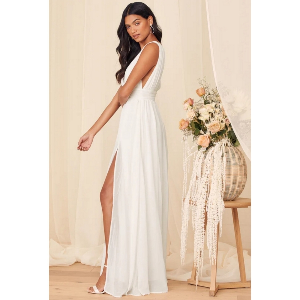 LULUS Heavenly Hues White Maxi Dress Large - Picture 2 of 6